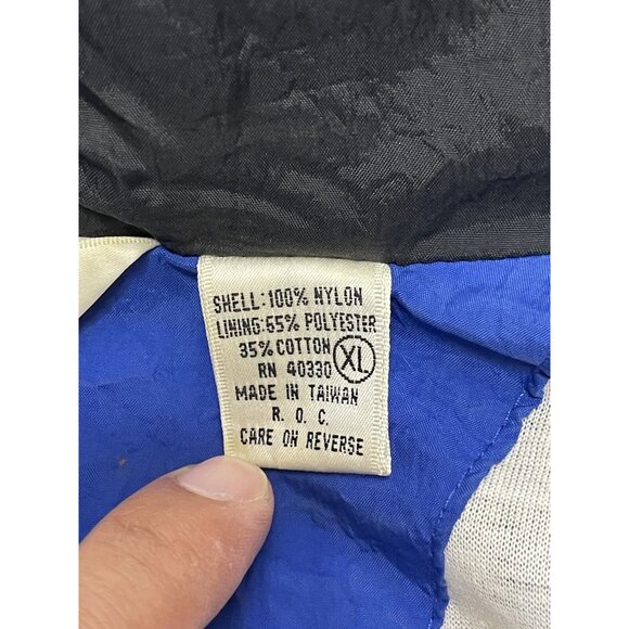 Vintage 90s PIERRE CARDIN Windbreaker Track Jacket Nylon Blue Black White XL - Picture 3 of 10